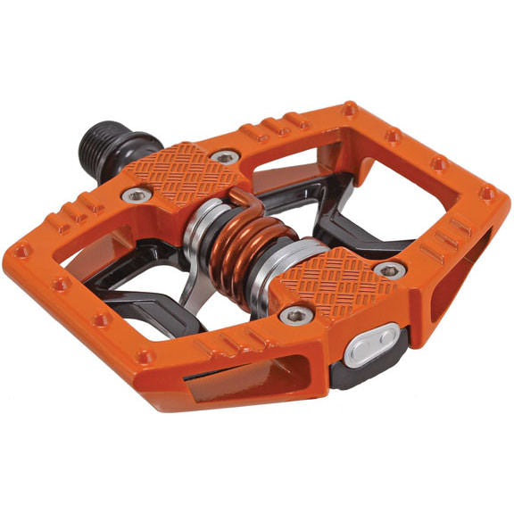 Load image into Gallery viewer, Crank Brothers Double Shot 2 hybrid pedals, orange/black