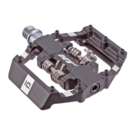 HT Pedals Duo platform+clipless pedals, CrMo - black
