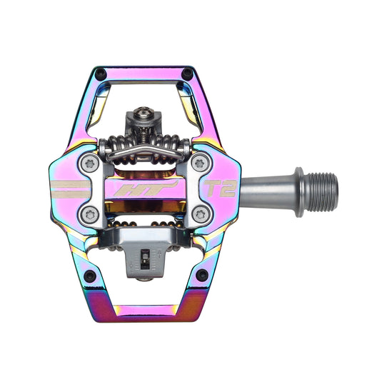 HT Pedals T2 Clipless Platform Pedals, CrMo - Oil Slick