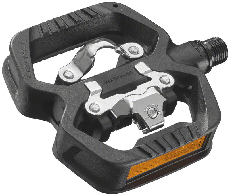 Load image into Gallery viewer, LOOK GEO TREKKING Pedals - Single Side Clipless with Platform, Chromoly, 9/16", Black