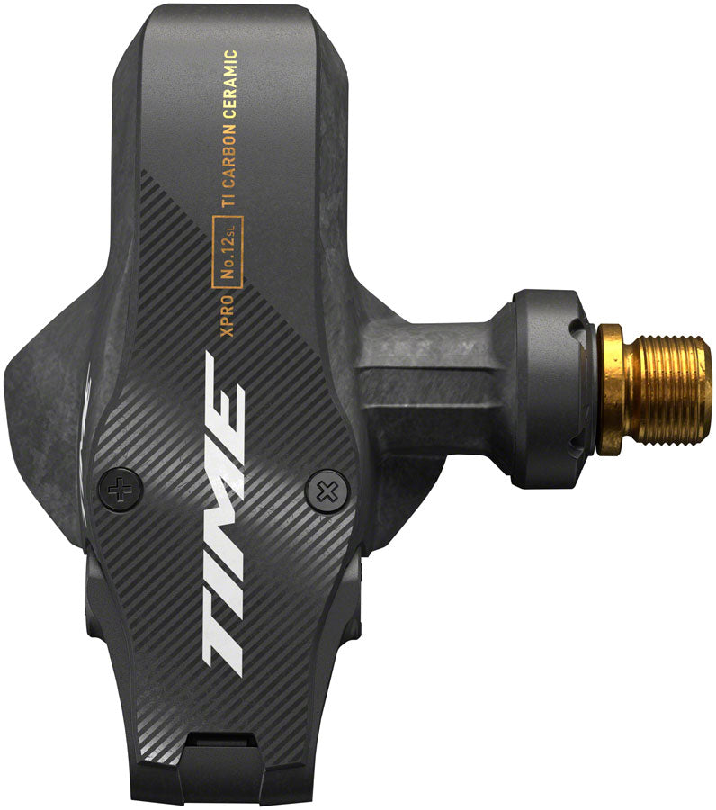 Load image into Gallery viewer, Time XPRO 12SL Pedals - Single Sided Clipless, Carbon, 9/16", Carbon/Gold, QF 51, B1