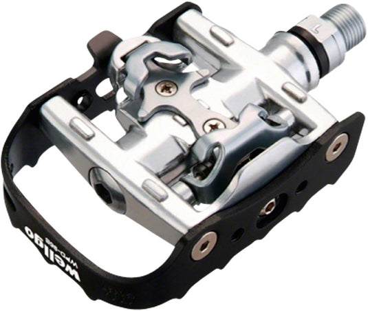 Wellgo WPD-95B Pedals - Single Side Clipless with Platform, Aluminum, 9/16