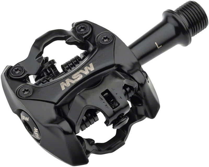 Load image into Gallery viewer, MSW Flash II Pedals - Dual Sided Clipless, Aluminum, 9/16", Black