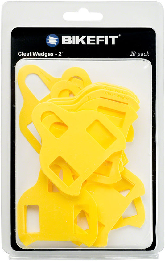 BikeFit Cleat Wedge - Look/Shimano Compatible 3-Hole, 2 Degree, 20-Pack