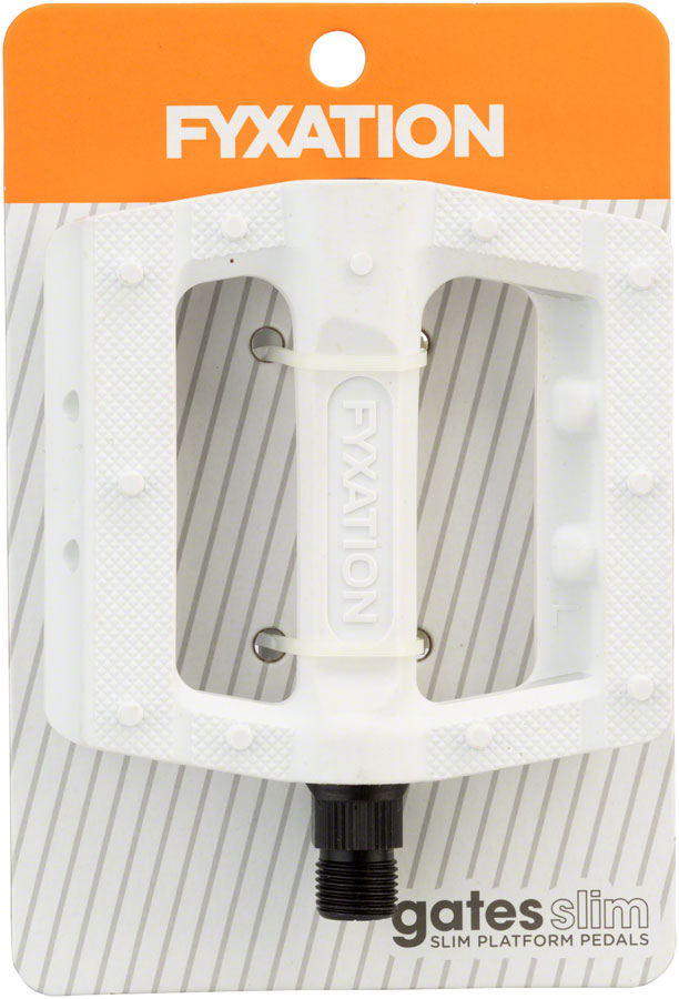Load image into Gallery viewer, Fyxation Gates Slim Pedals - Platform, Plastic, 9/16", White