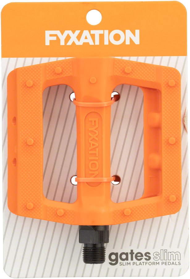 Load image into Gallery viewer, Fyxation Gates Slim Pedals - Platform, Plastic, 9/16", Orange