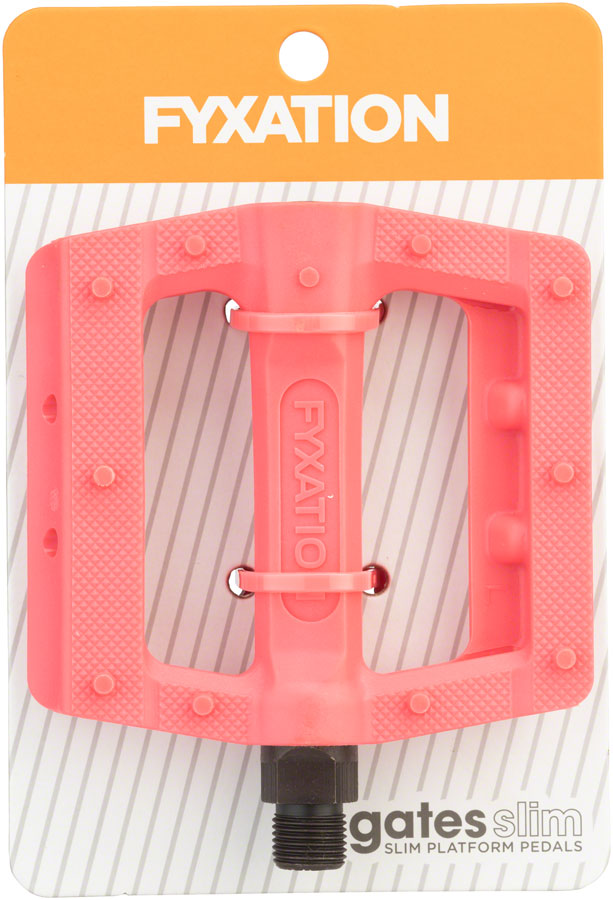 Load image into Gallery viewer, Fyxation Gates Slim Pedals - Platform, Plastic, 9/16", Pink