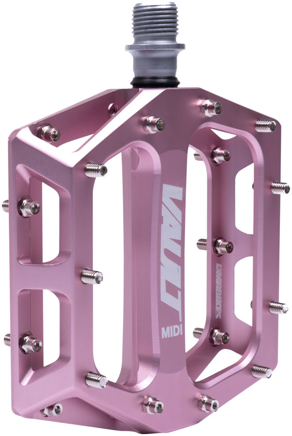 Load image into Gallery viewer, DMR Vault MIDI Pedals - Platform, Aluminum, 9/16", Pink Punch
