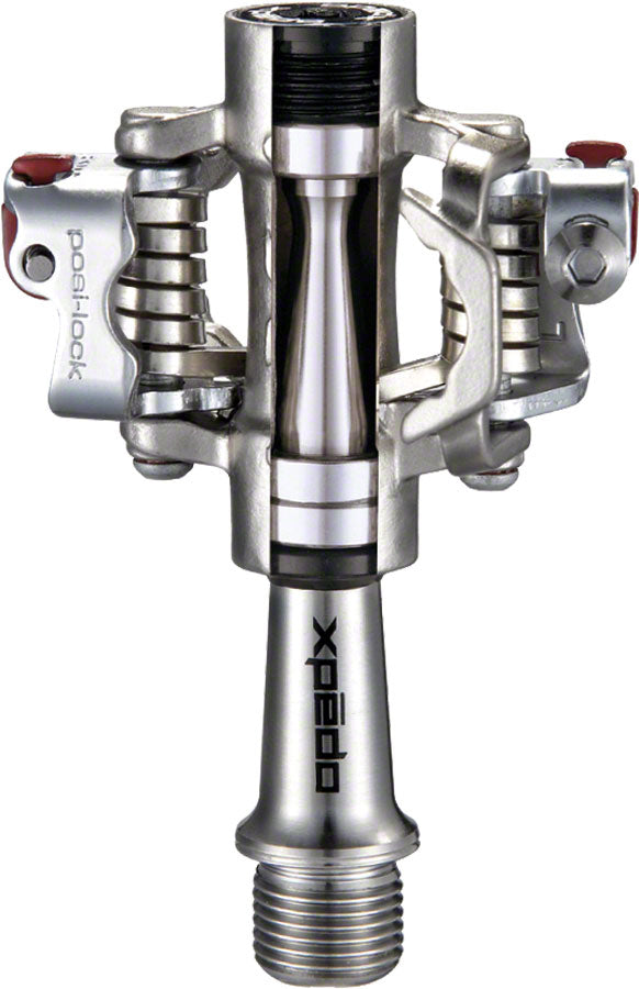 Load image into Gallery viewer, Xpedo M-Force 8 Pedals - Dual Sided Clipless, Titanium , 9/16", Silver