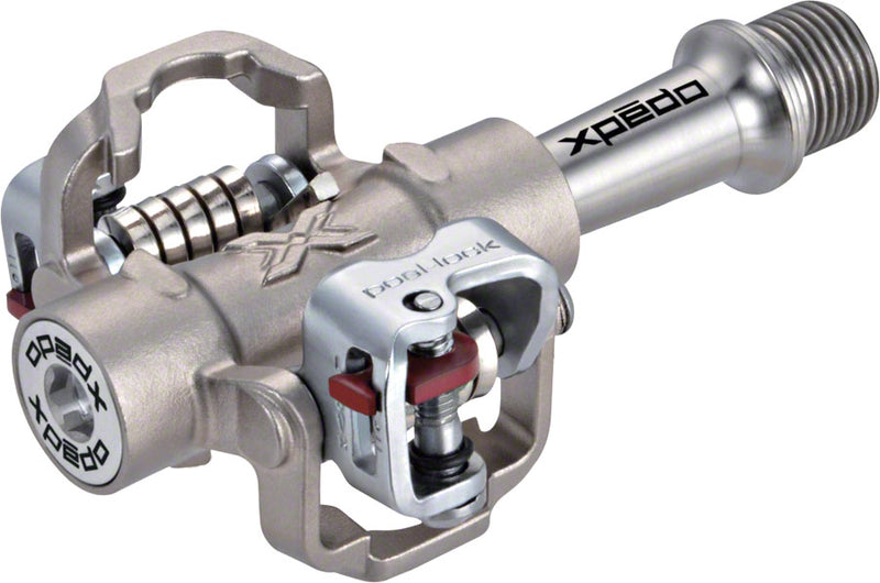 Load image into Gallery viewer, Xpedo M-Force 8 Pedals - Dual Sided Clipless, Titanium , 9/16", Silver