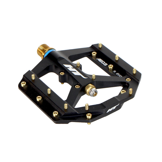 HT Pedals AE03T Evo+ Platform Pedals, Ti - Black/Gold