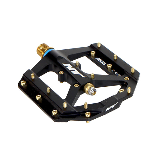 HT Pedals AE03T Evo+ Platform Pedals, Ti - Black/Gold