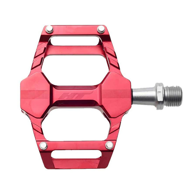 HT Components, AR06, Cheetah, Platform Pedals, Body: Aluminum, Spindle: Cr-Mo, 9/16'', Red, Pair
