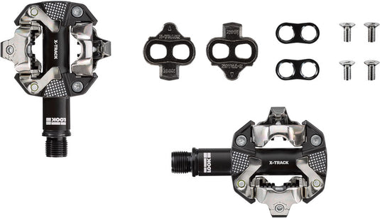 LOOK X-TRACK Pedals - Dual Sided Clipless, Chromoly, 9/16", Gray