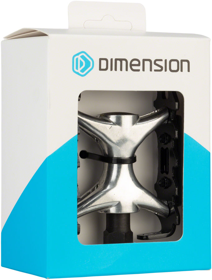 Load image into Gallery viewer, Dimension Mountain Compe Pedals - Platform, Aluminum, 9/16&quot;, Black/Silver
