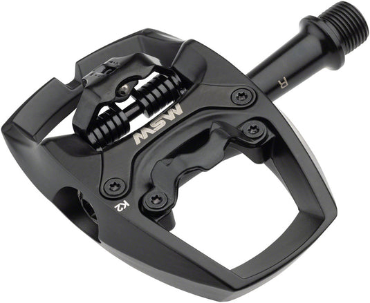 MSW Flip II Pedals - Single Side Clipless with Platform, Aluminum, 9/16
