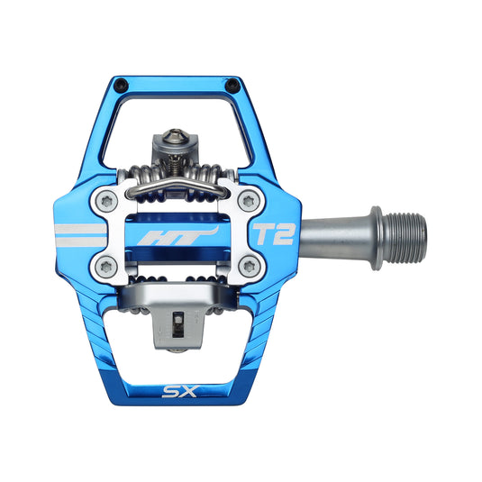 HT Pedals T2-SX Clipless Platform Pedals, CrMo - Royal Blue