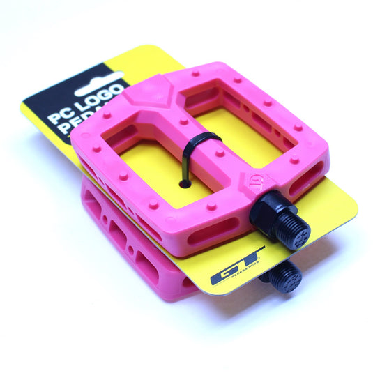 GT PC Nylon Molded Logo BMX Flat Pedals 9/16