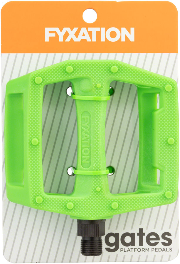Load image into Gallery viewer, Fyxation Gates nylon platform pedals, green
