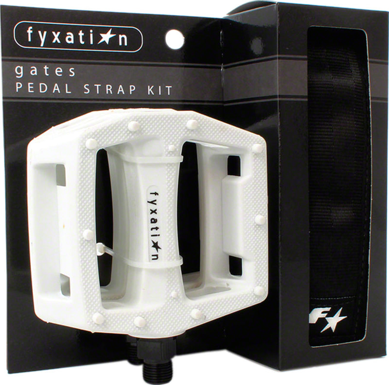 Load image into Gallery viewer, Fyxation Gates platform pedals/pedal strap combo, white
