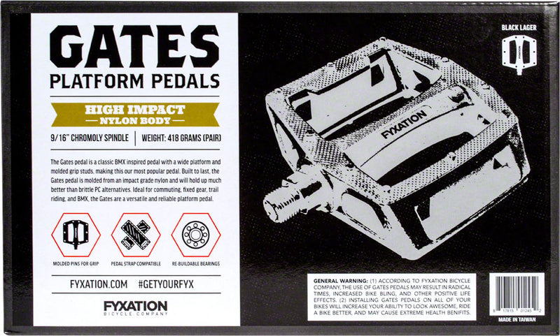 Load image into Gallery viewer, Fyxation Gates nylon platform pedals, blk - six pack

