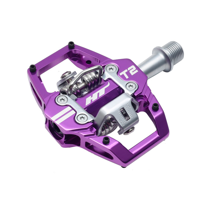 HT Pedals T2 Clipless Platform Pedals, CrMo - Purple